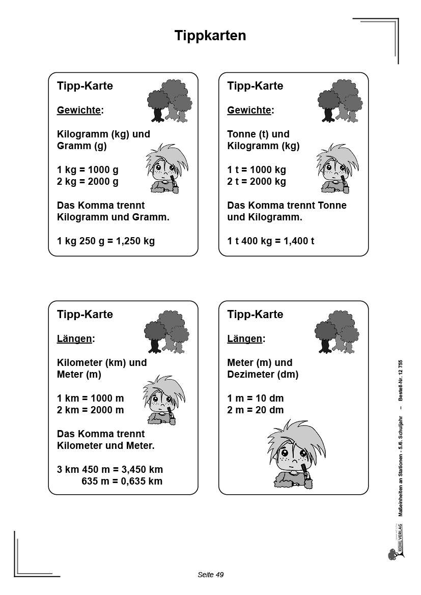 Maßeinheiten an Stationen / Klasse 5-6