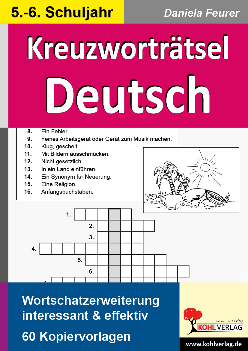 Kreuzworträtsel Deutsch / Klasse 5-6