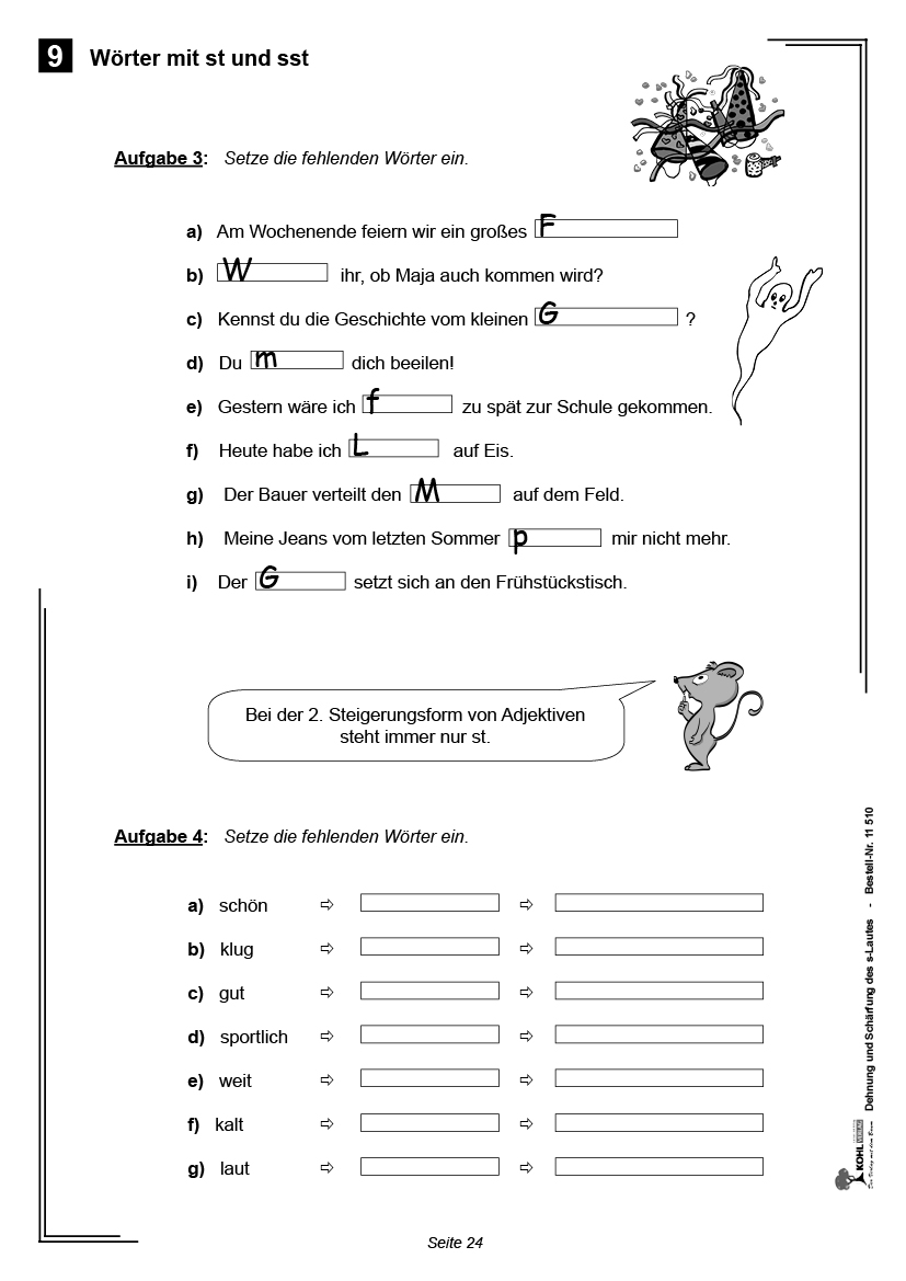 Dehnung und Schärfung des s-Lautes