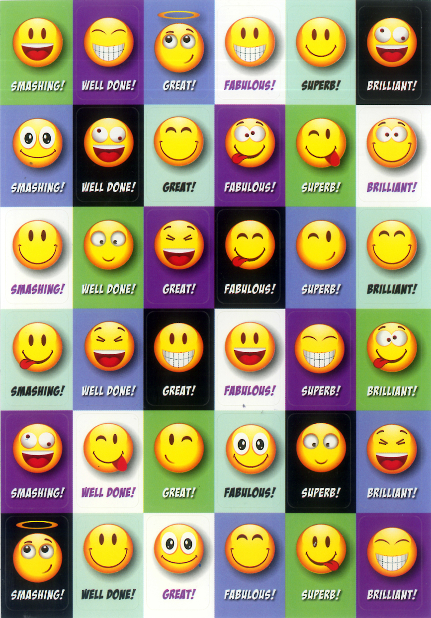 Belohnungssticker Englische Smileys