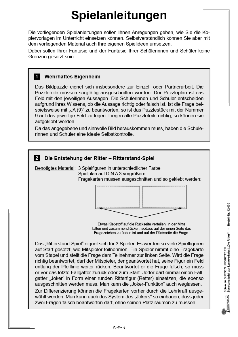 Spiele zu Burgen & Rittern