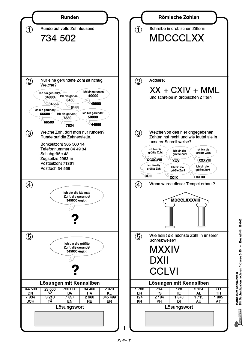 Mathe zum Schmunzeln / Klasse 5-10