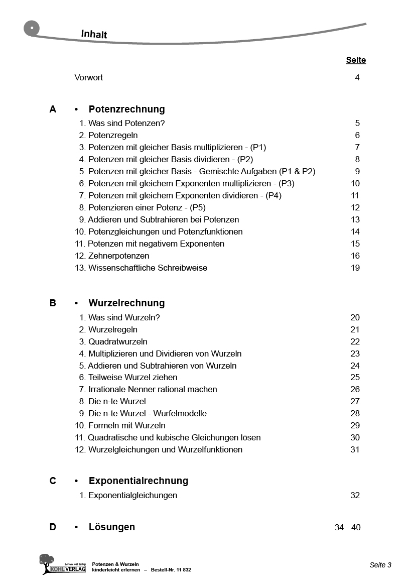 Potenzen & Wurzeln - ... kinderleicht erlernen