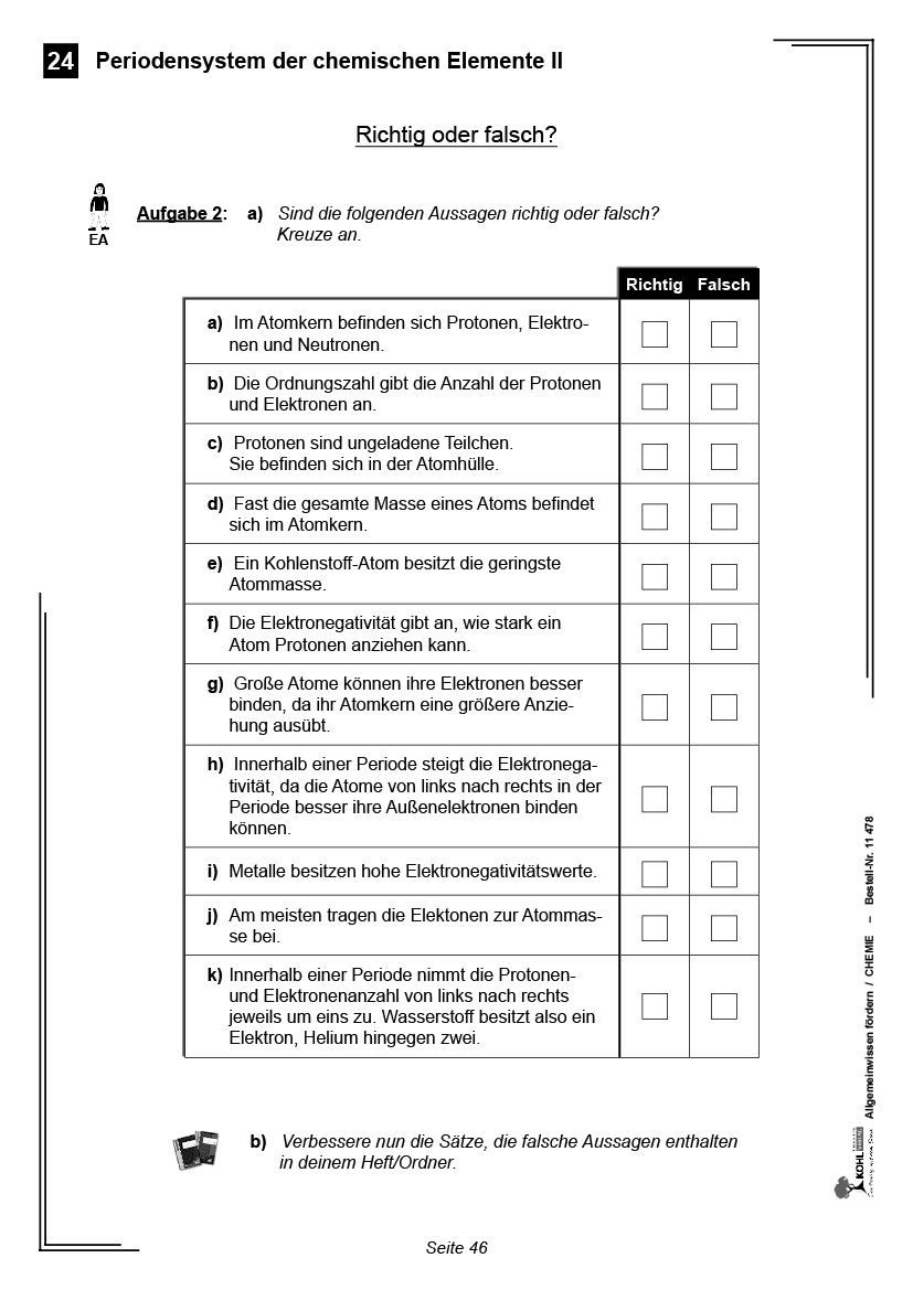 Allgemeinwissen fördern CHEMIE