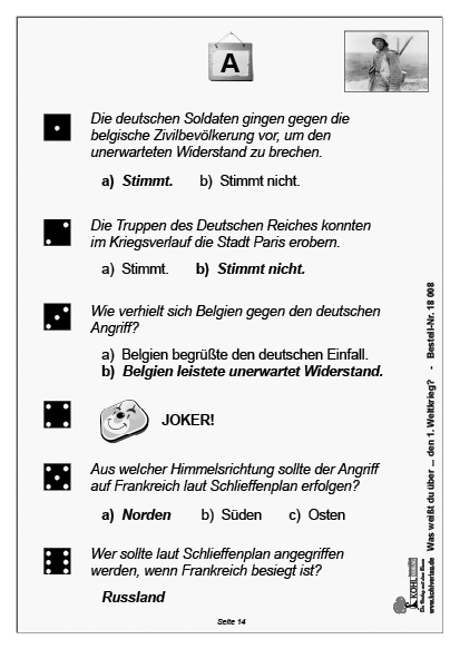 Was weißt du über ... den 1. Weltkrieg? Was weißt du über ... den 1. Weltkrieg?