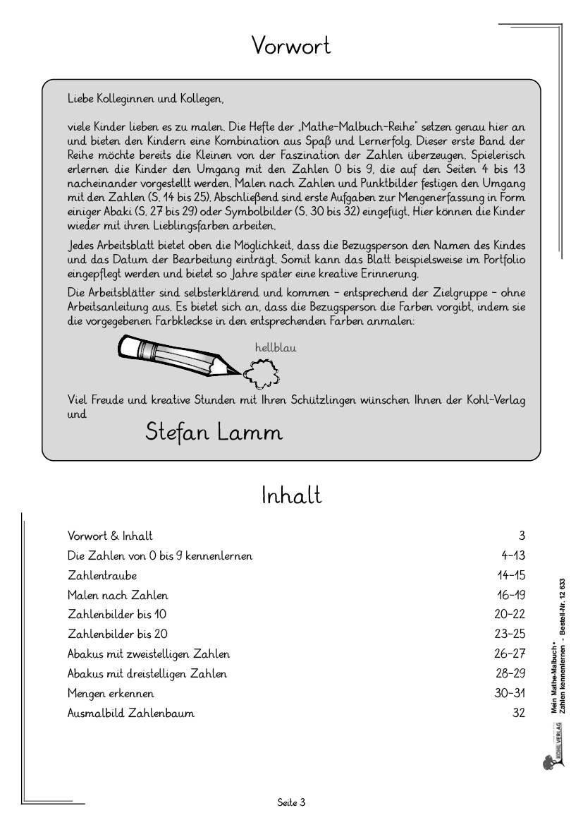 Mein Mathe-Malbuch / Band 1: Zahlen kennenlernen