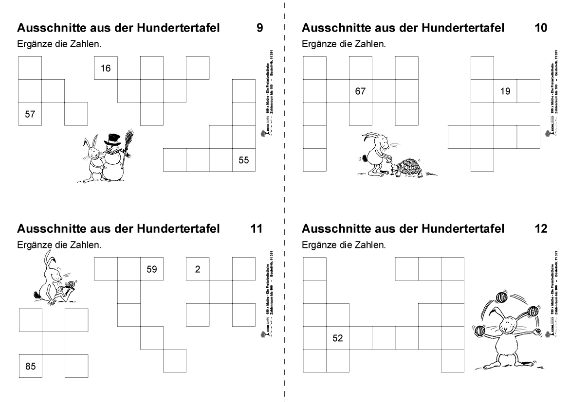 199x Mathe - Die Freiarbeitstheke - Zahlenraum bis 100