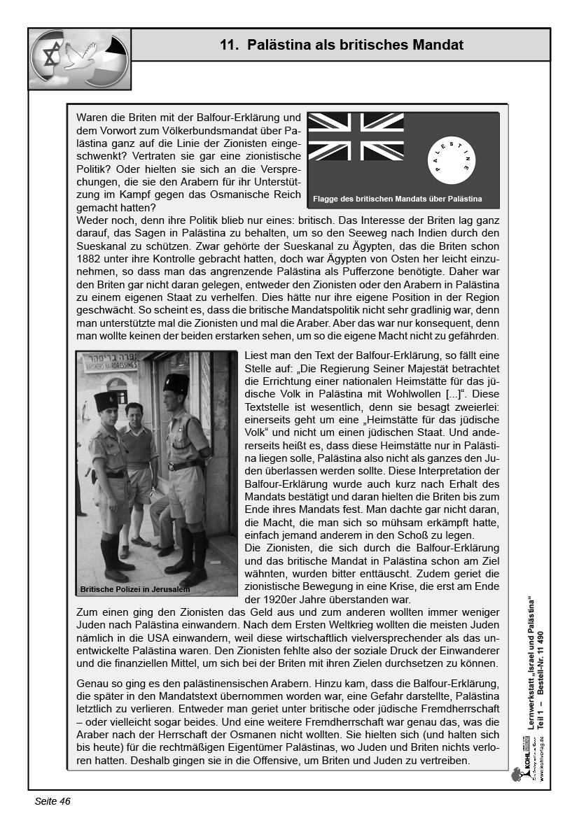 Lernwerkstatt Israel und Palästina Lernwerkstatt Israel und Palästina