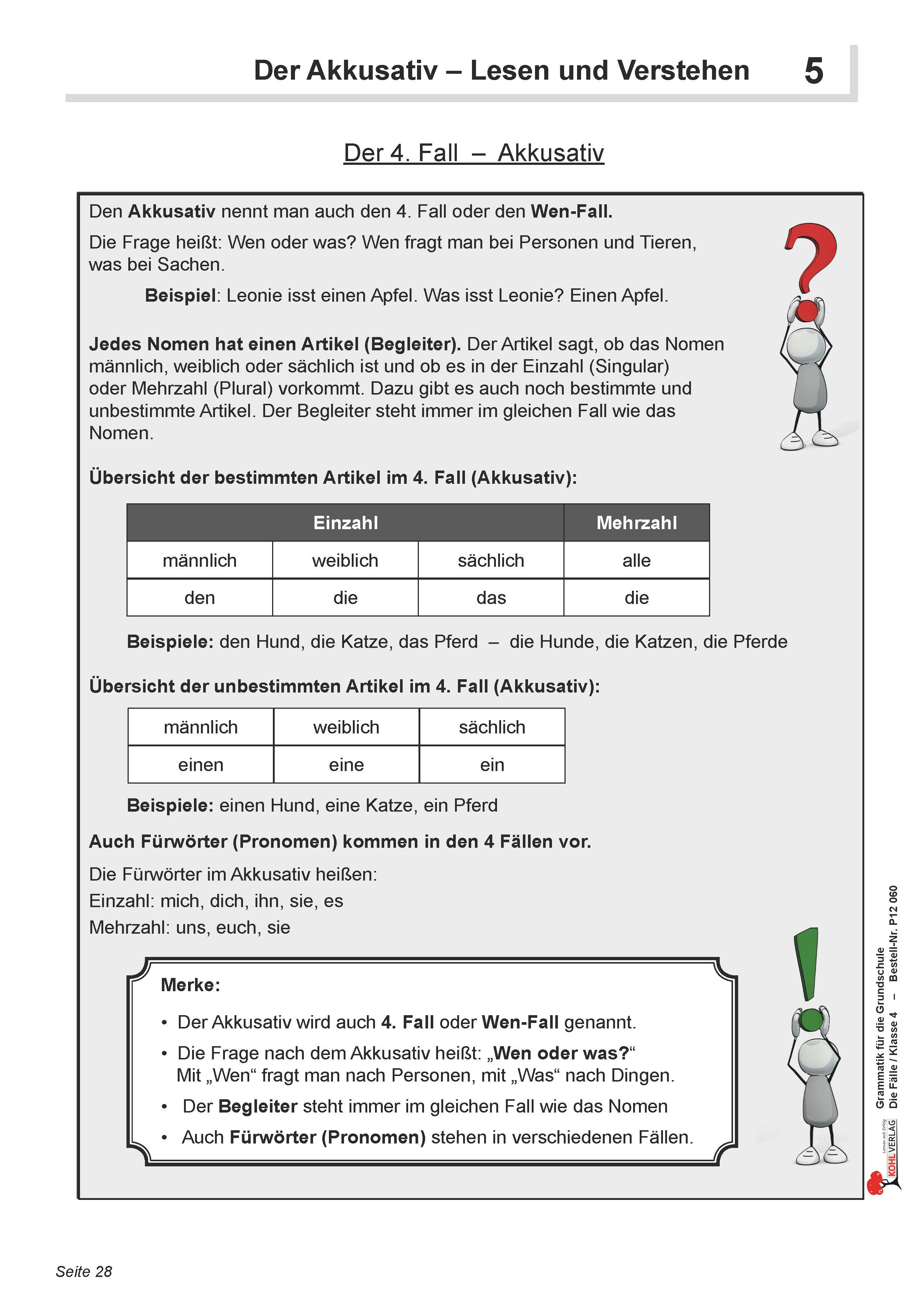 4. Fall – Akkusativ - Klasse 4 4. Fall – Akkusativ - Klasse 4