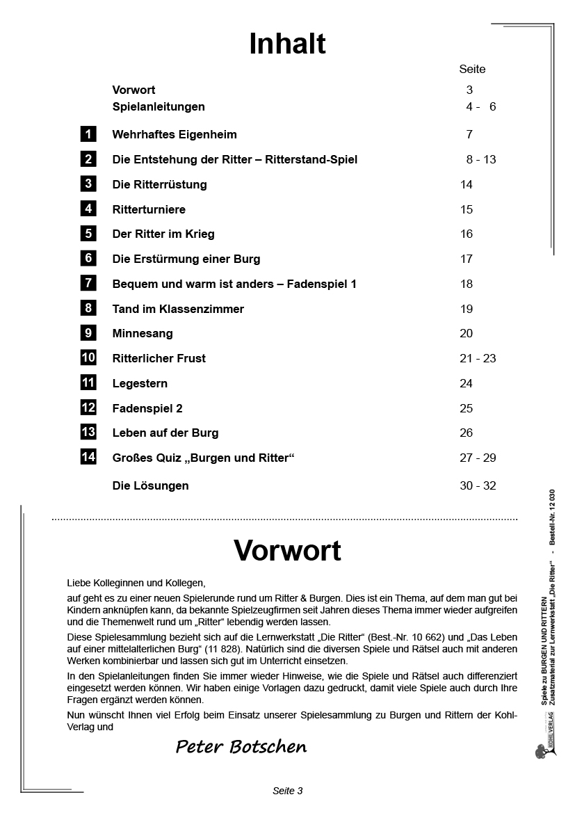 Spiele zu Burgen & Rittern