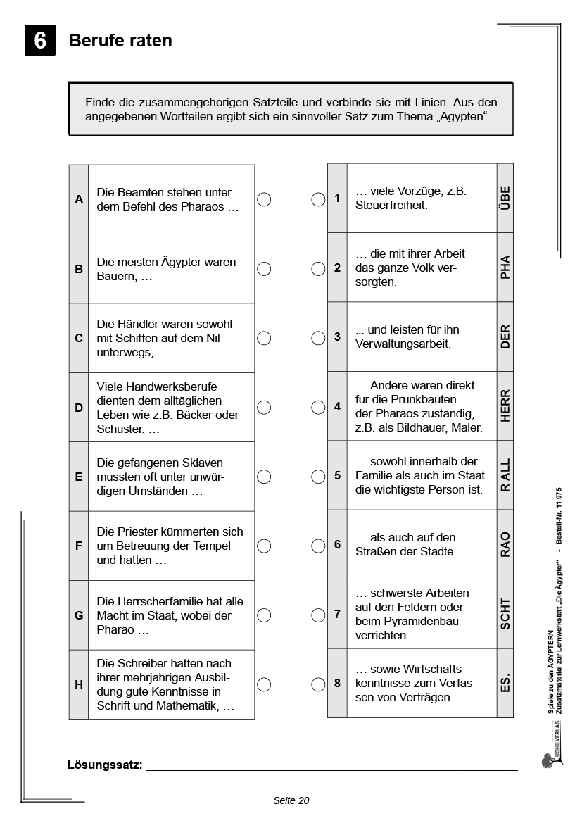 Spiele zu den Ägyptern