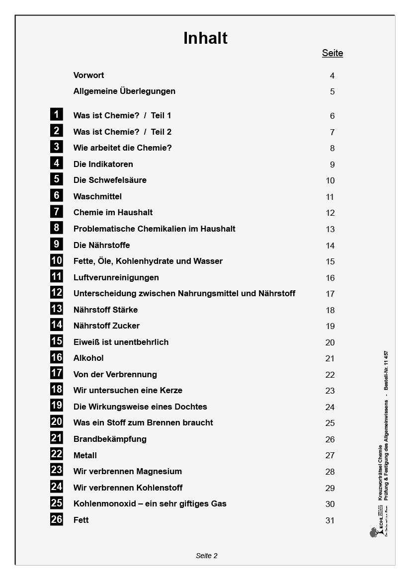 Kreuzworträtsel Chemie