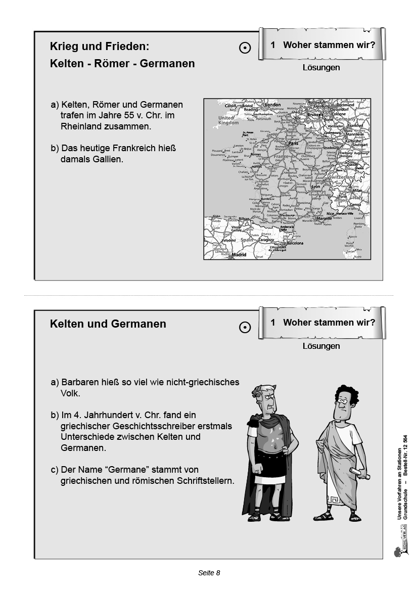 Unsere Vorfahren an Stationen / Geschichte der Kelten und Germanen