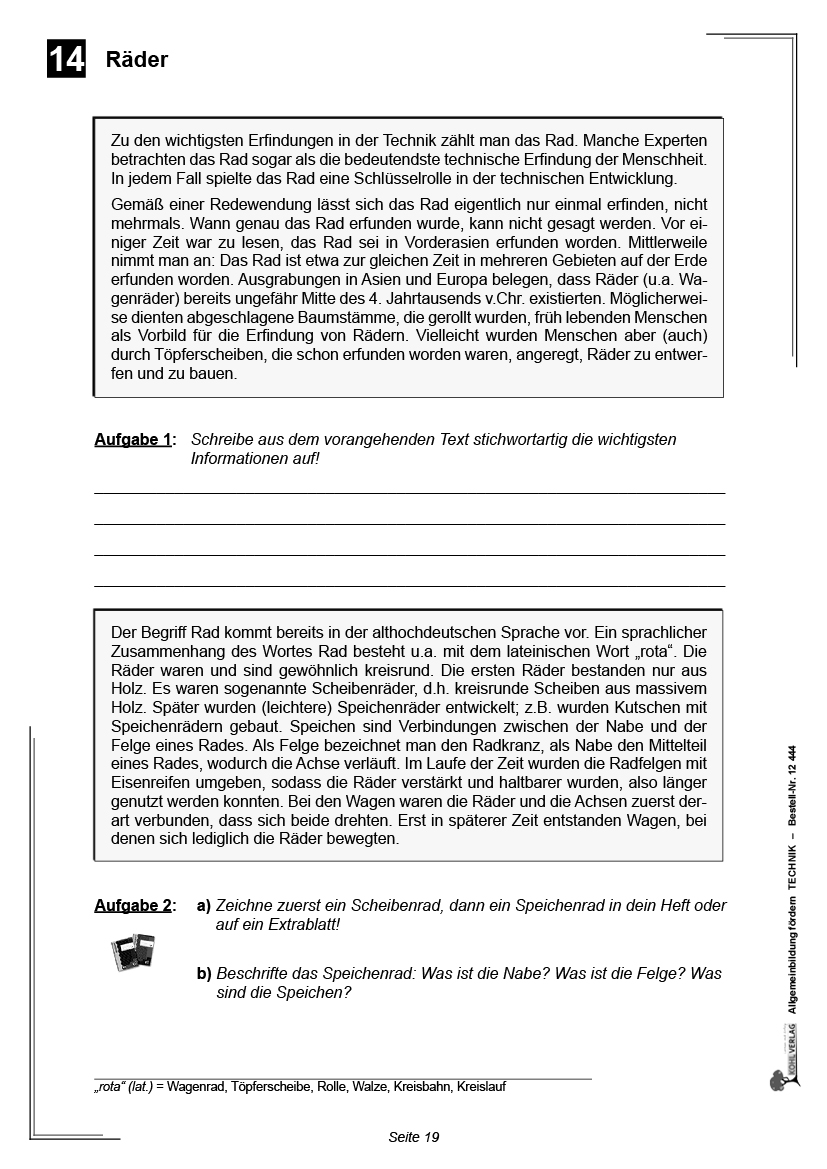 Allgemeinwissen fördern TECHNIK