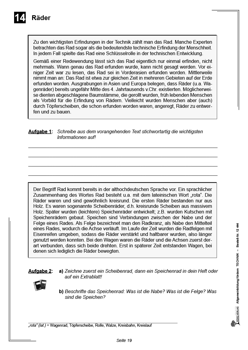 Allgemeinwissen fördern TECHNIK