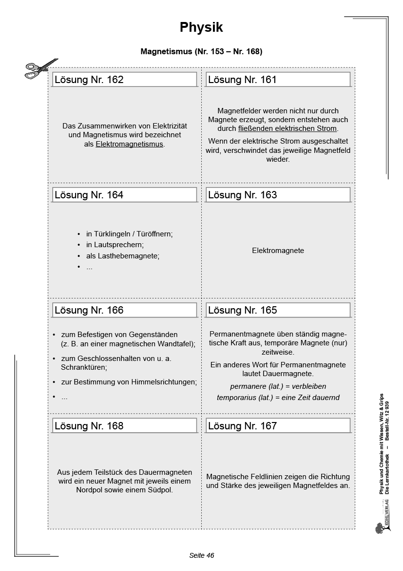 Physik und Chemie mit Wissen, Witz & Grips  -  Die Lernkartothek