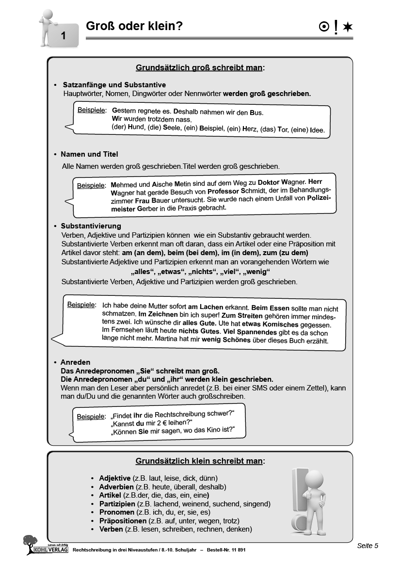 Rechtschreibung in drei Niveaustufen / Klasse 8-10