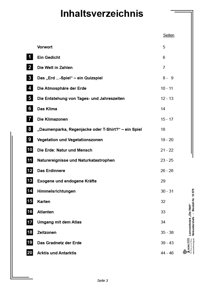Lernwerkstatt Die Welt Lernwerkstatt Die Welt