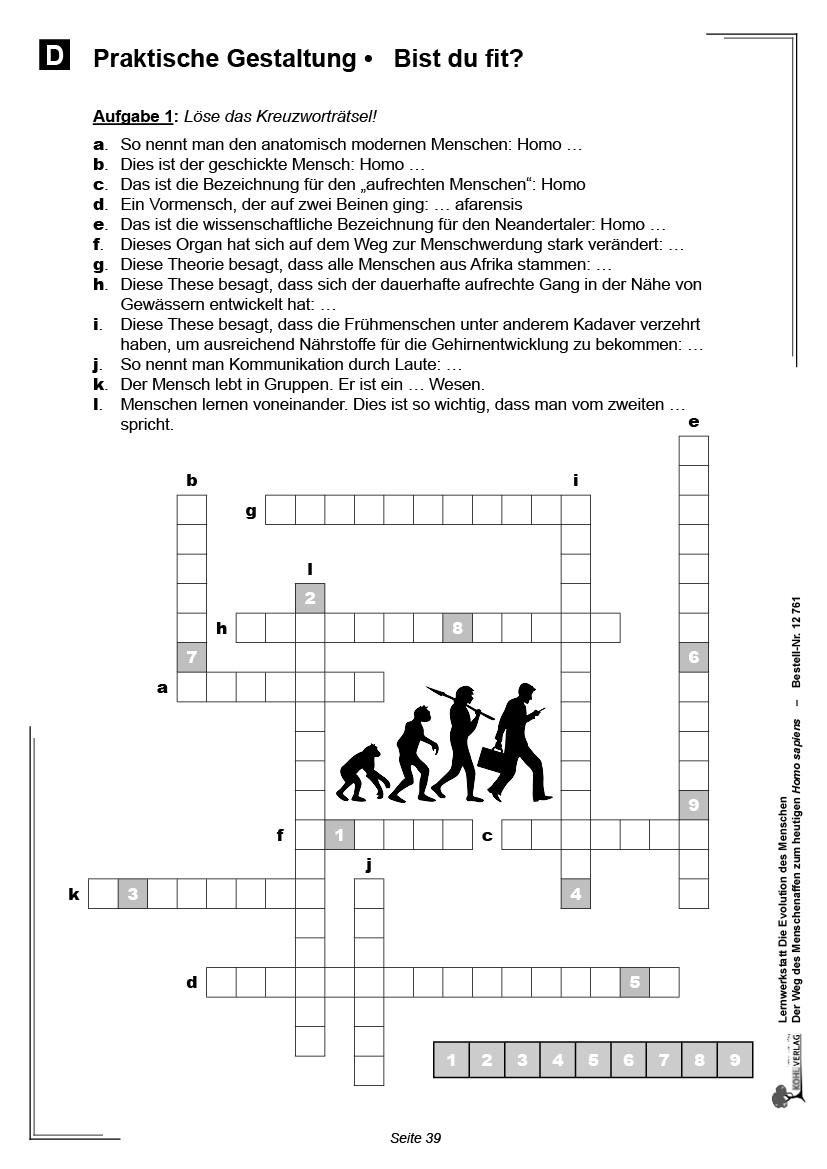 Lernwerkstatt Die Evolution des Menschen