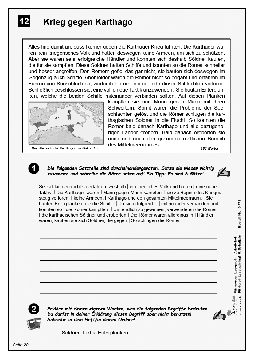 Wir werden Leseprofi - Arbeitsheft / Klasse 6