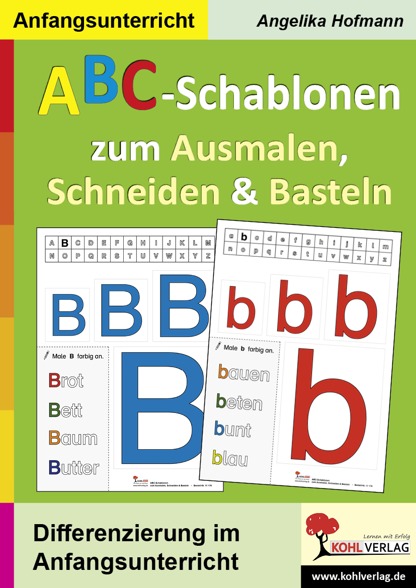 ABC-Schablonen zum Ausmalen, Schneiden und Basteln