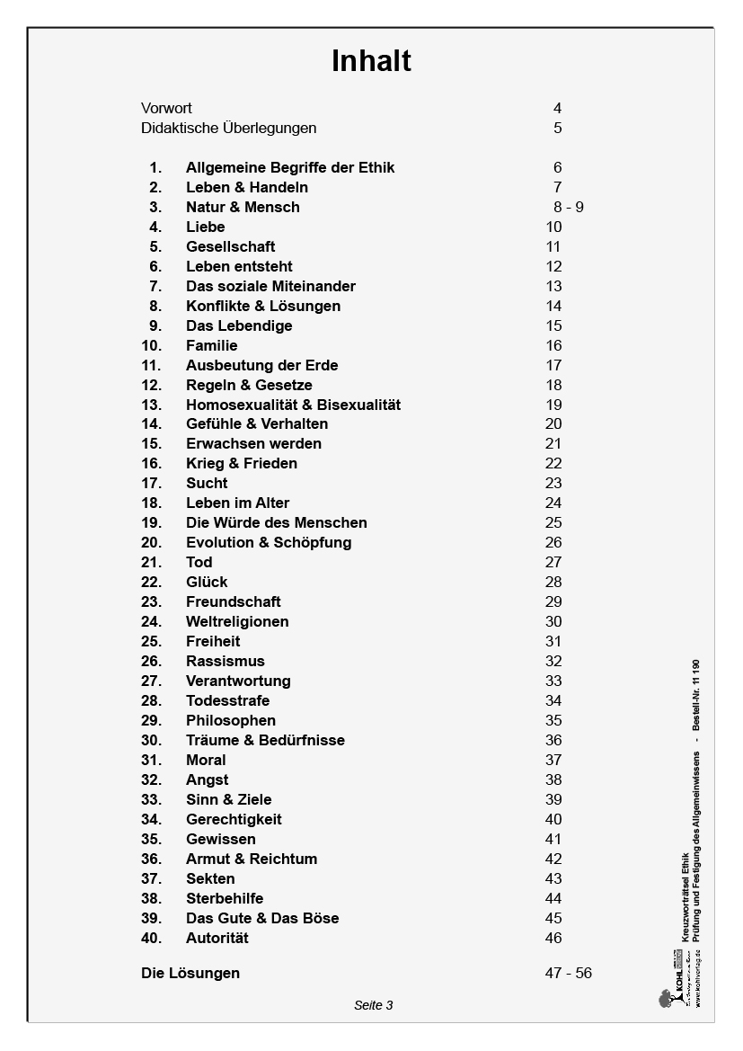 Kreuzworträtsel Ethik