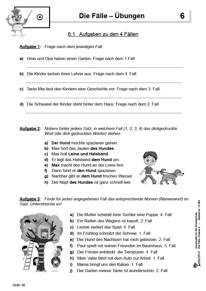 Grammatik für die Grundschule - Die Fälle / Klasse 4