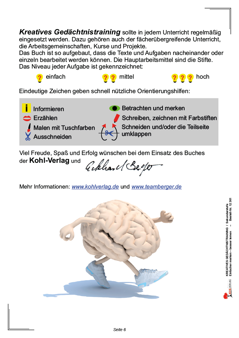 Kreatives Gedächtnistraining / Sekundarstufe