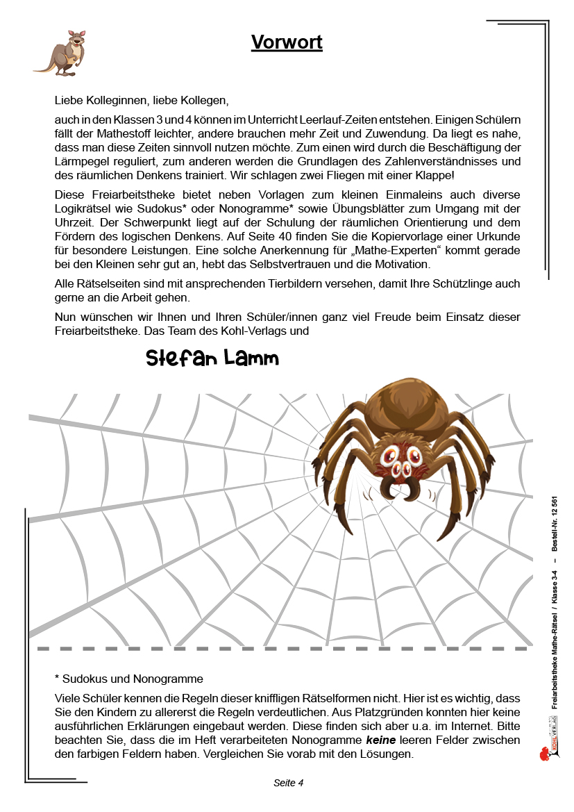 Freiarbeitstheke Mathe-Rätsel / Klasse 3-4