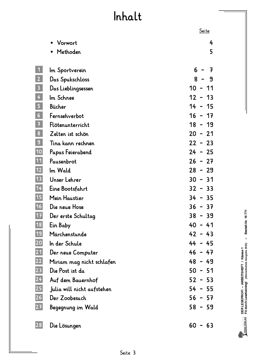 Der Leseprofi - Arbeitsheft / Klasse 1