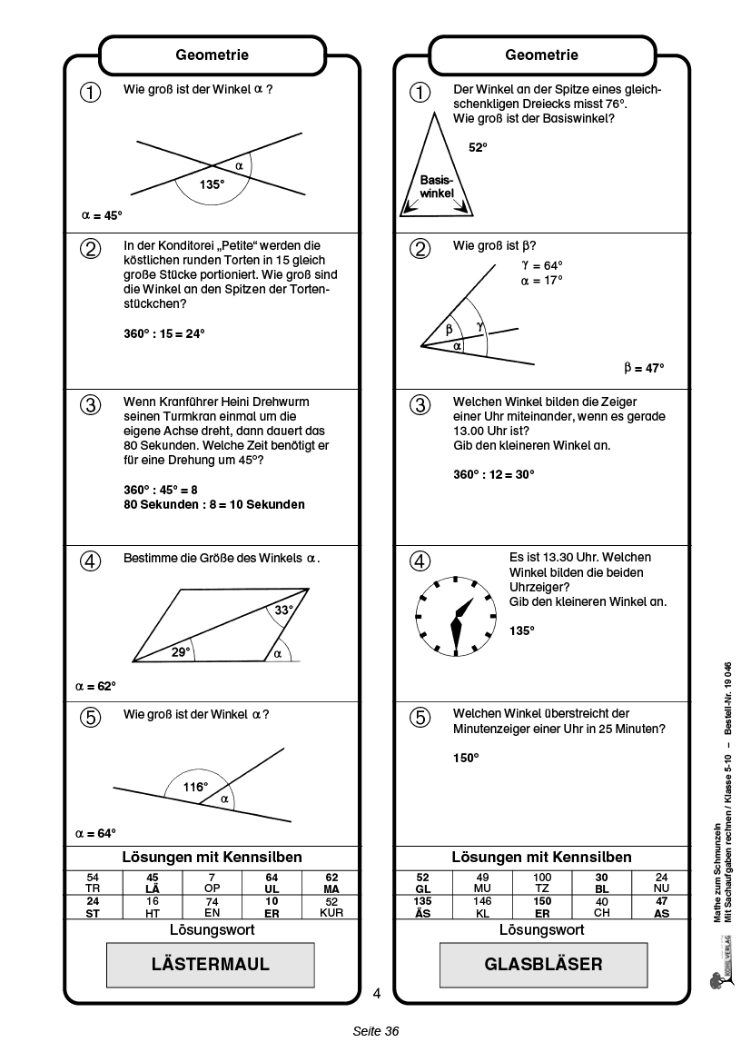 Mathe zum Schmunzeln / Klasse 5-10