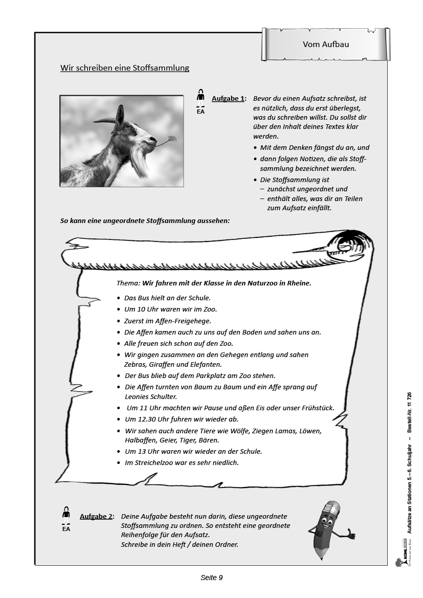 Aufsätze an Stationen / Klasse 5-6