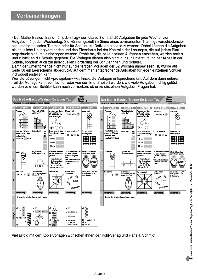 Mathe-Basics-Trainer / Klasse 3