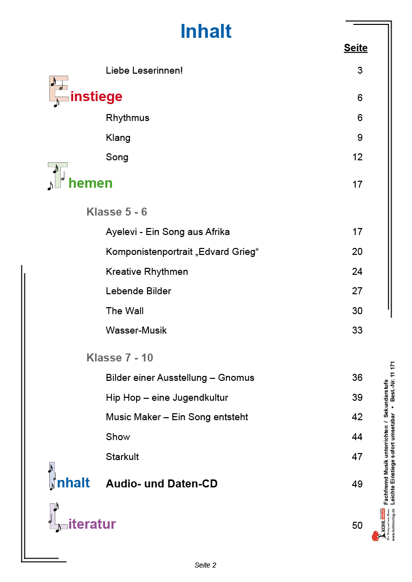 Fachfremd Musik unterrichten / Sekundarstufe