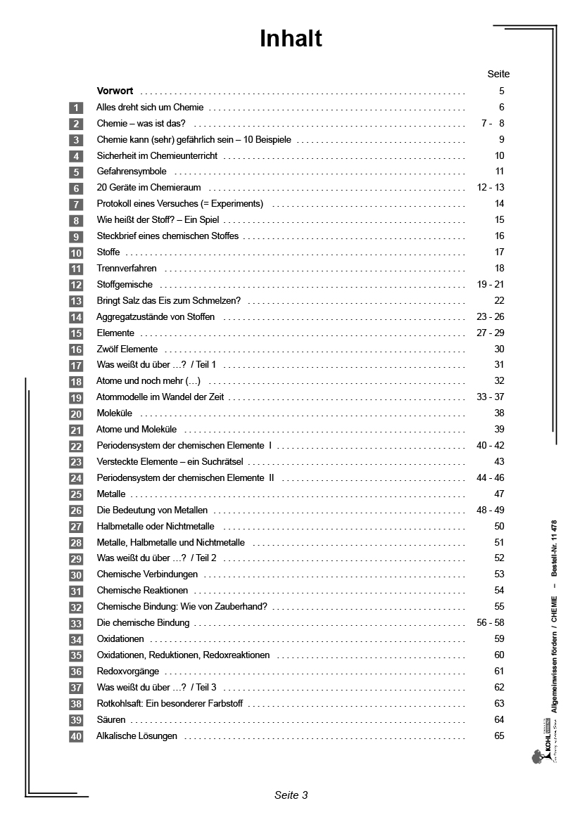 Allgemeinwissen fördern CHEMIE