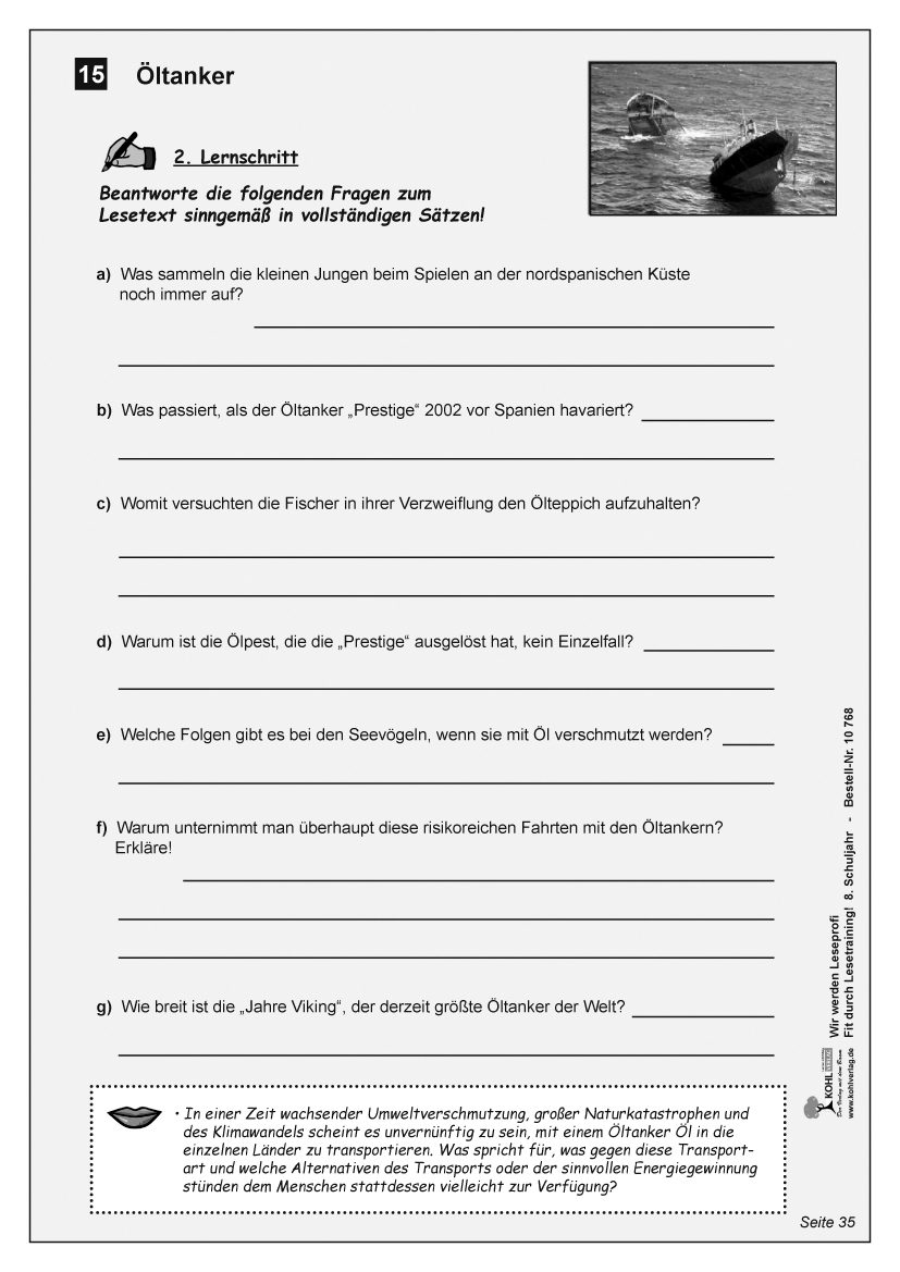 Wir werden Leseprofi / Klasse 8