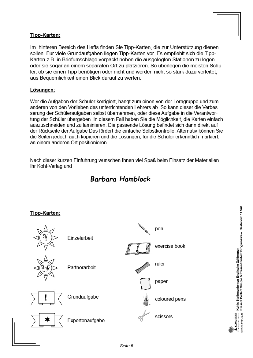 Stationenlernen Englische Zeitformen III