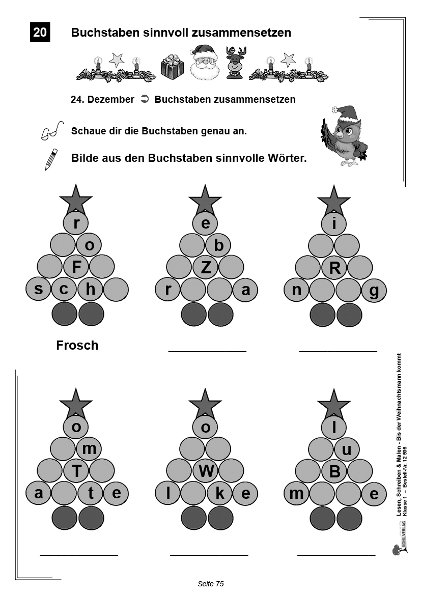 Lesen, Schreiben & Malen ... bis der Weihnachtsmann kommt! / Klasse 1