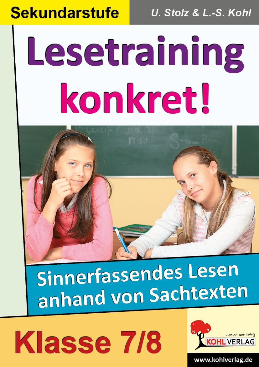 Lesetraining konkret! / Klasse 7-8 Lesetraining konkret! / Klasse 7-8