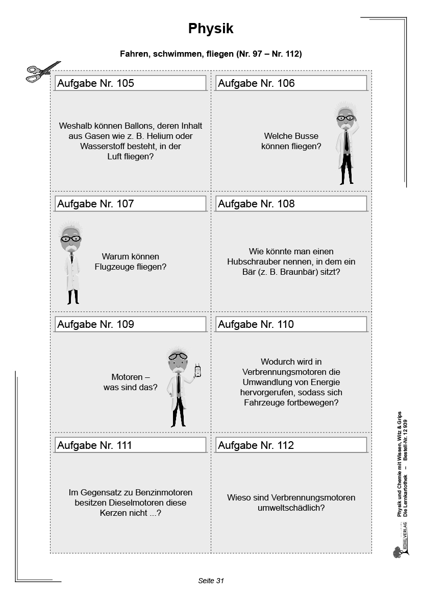 Physik und Chemie mit Wissen, Witz & Grips  -  Die Lernkartothek