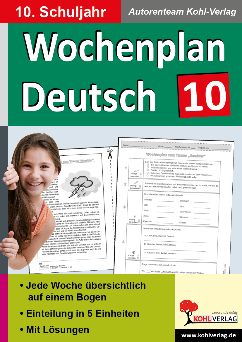 Wochenplan Deutsch / Klasse 10 – P12048