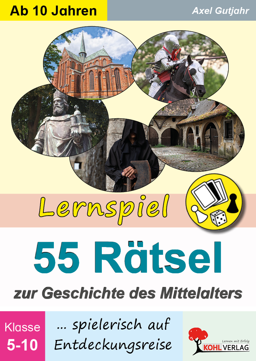 Lernspiel 55 Rätsel zur Geschichte des Mittelalters – P16517
