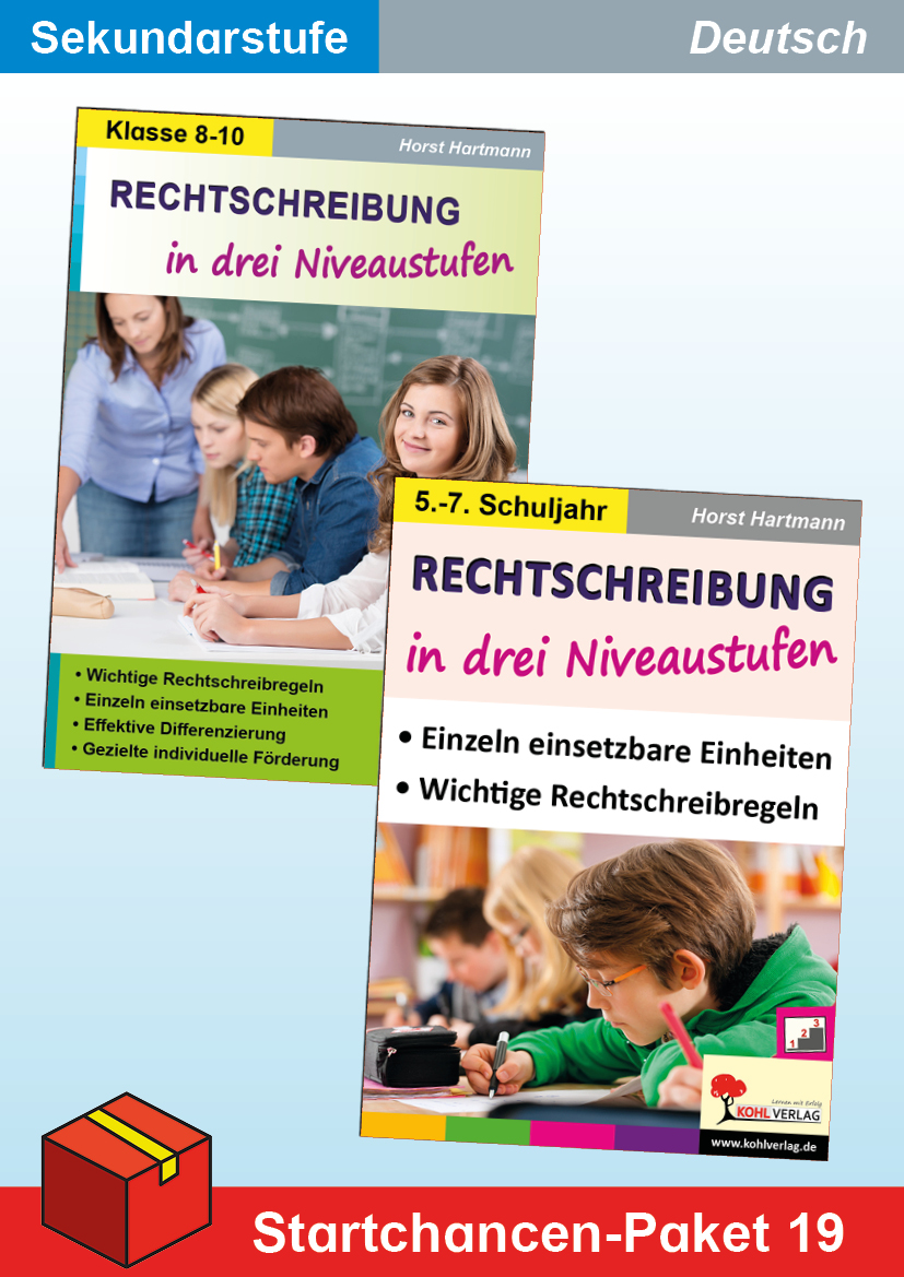 Startchancen-Paket 19 (Deutsch SEK): Rechtschreibung in drei Niveaustufen – P95019