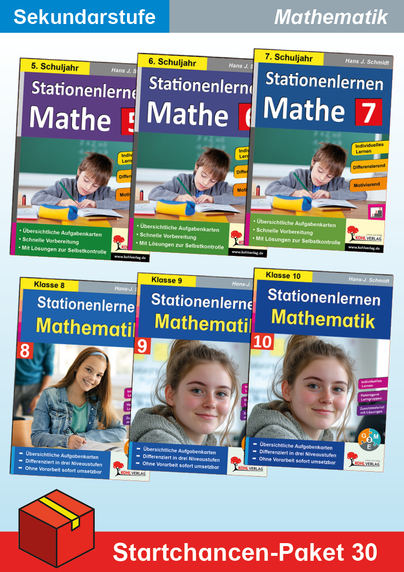 Startchancen-Paket 30 (Mathematik SEK): Stationenlernen Mathematik – P95030