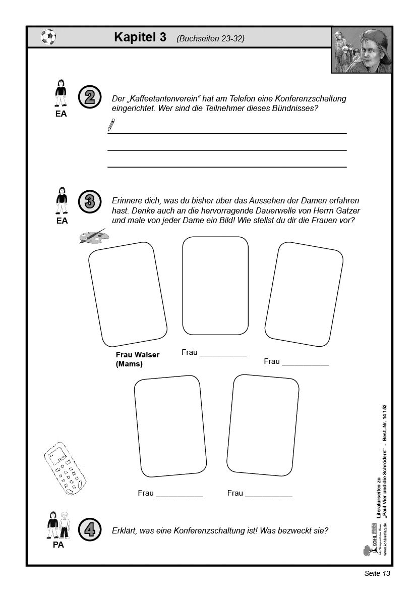 Paul Vier Und Die Schröders Arbeitsblätter Lösungen Kapitel 5 Paul Vier und die Schröders - Literaturseiten