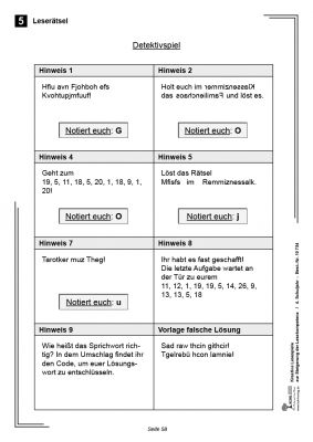 Kreative Lesespiele / Klasse 4