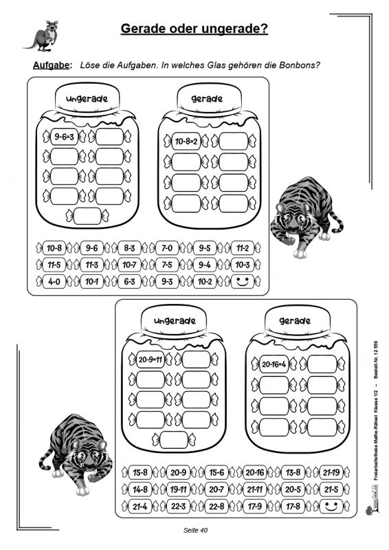 Freiarbeitstheke Mathe-Rätsel / Klasse 1-2