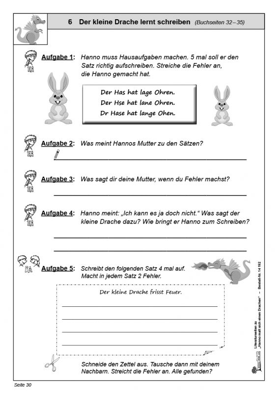 Hanno Malt Sich Einen Drachen Arbeitsblätter
 Hanno malt sich einen Drachen Literaturseiten