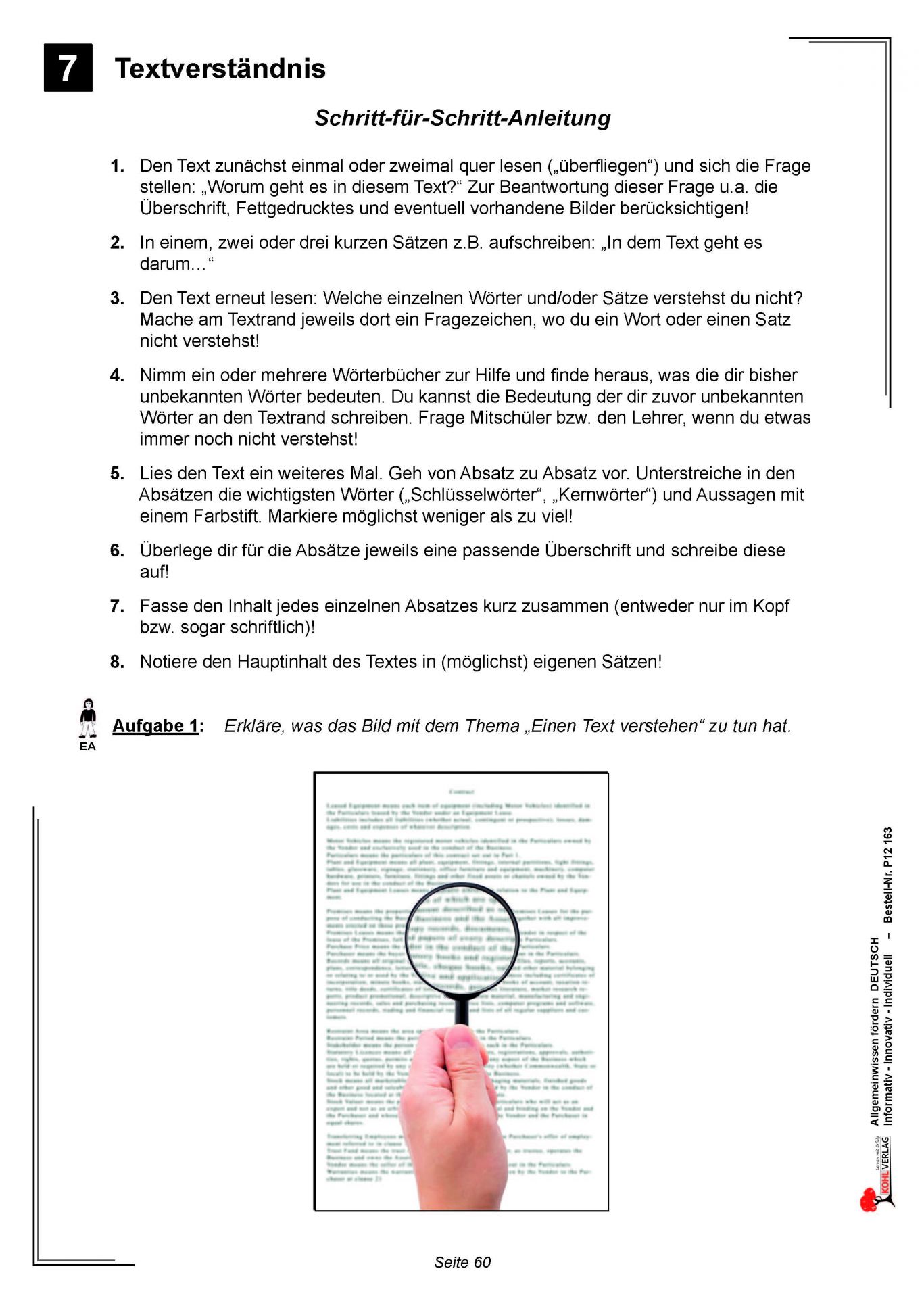 Allgemeinwissen fördern DEUTSCH Textverständnis