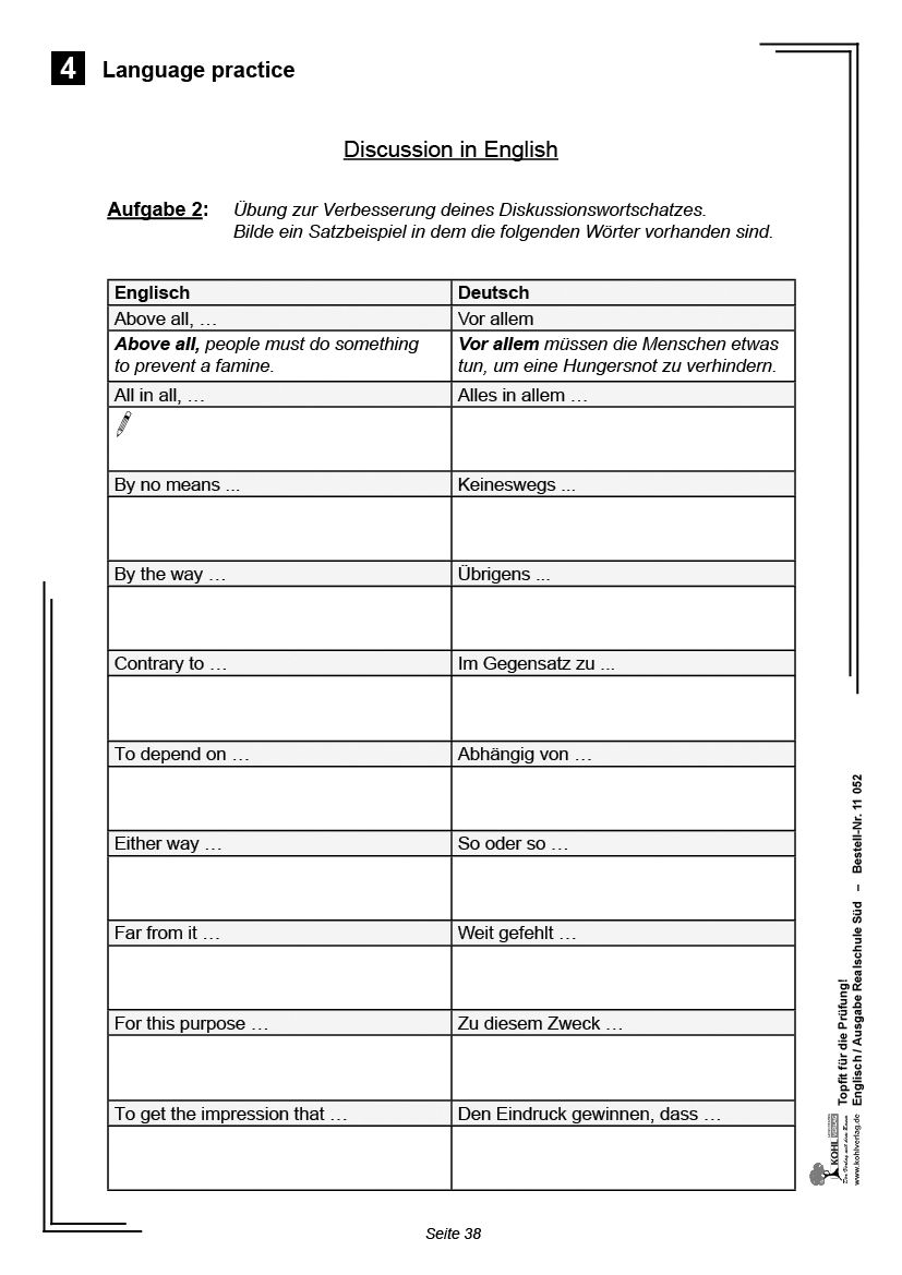 Englisch Abschlussprüfung Realschule Bayern 2016 Nachtermin Lösung Topfit für die Prüfung / Englisch (Realschule)